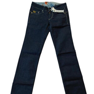 G-Star Raw Midge Straight Leg Flacks Denim Raw Blue Jeans Sz 24 NWT